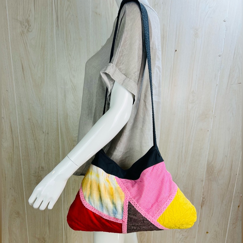 Patchwork Shoulder Bag ,cottage-core boho Hobo bag   Vacation piece